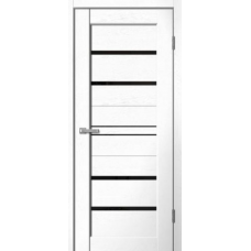 Дверь межкомнатная Сибирь Профиль Статус ST02 Софт белый, стекло черное